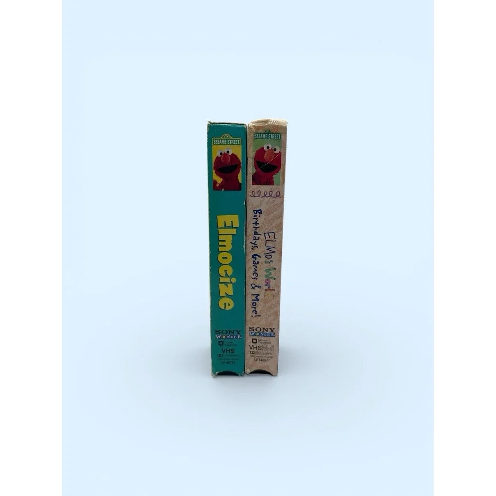 Sesame Street Elmo VHS LOT Elmocize [VHS] & ELMOS WORLD